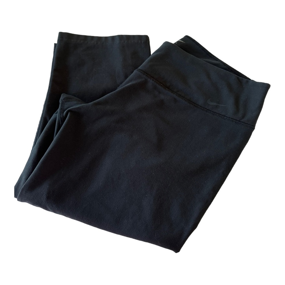 Womens Nike Legend Dri-Fit athletic black yoga running capris Large Tight Fit